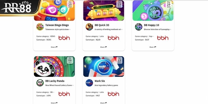 5 siêu phẩm xổ số BBIN Lottery được yêu thích